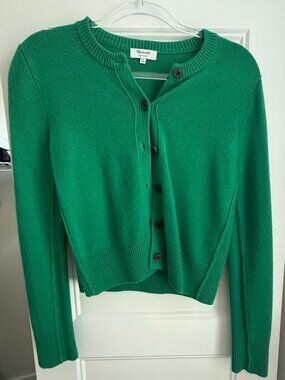 Emerald Green Cashmere Cardigan, Size M